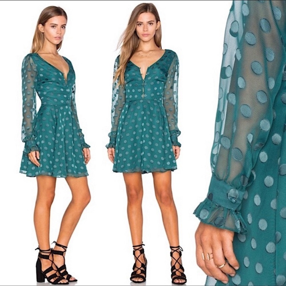 Tularosa Marisol Fit & Flare Polka Dot Dress Sz S